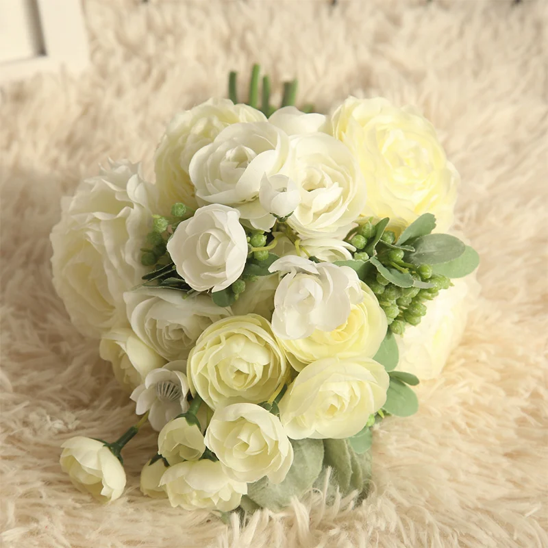 

Artificial Lulian Hairy Leaf Bouquet Home Decoration Wedding Road Leading Wall Landscaping Artificial Flowers