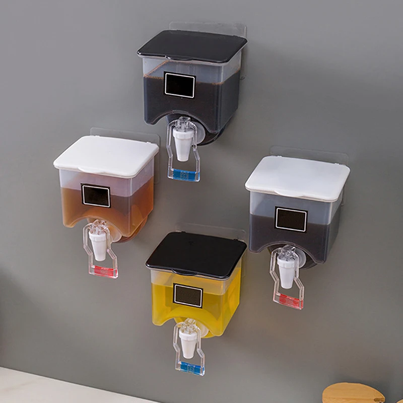 

Wall-Mounted Seasoning Bottle Punch-Free Wall Hanging Condiment Kitchen Leak-Proof Soy Sauce Vinegar Oil Drinking Liquid