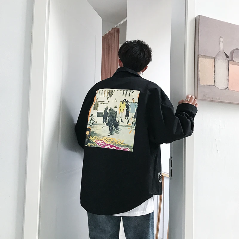 Новинка весна-осень 2020 Молодежная Популярная свободная рубашка с принтом на