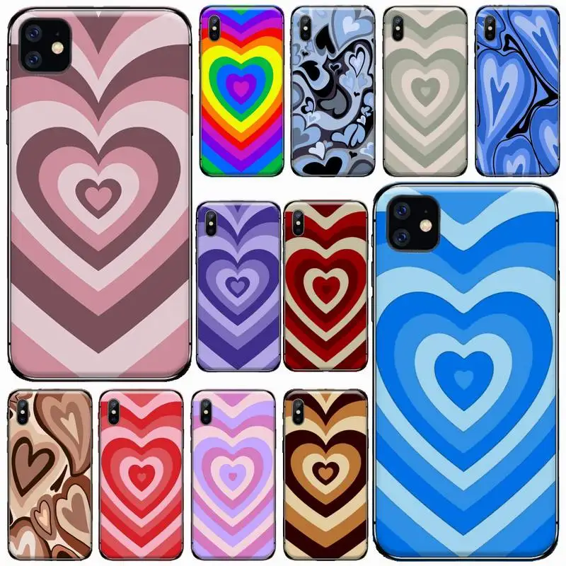 

love heart Latte Phone Case for iPhone 11 12 pro XS MAX 8 7 6 6S Plus X 5S SE 2020 XR Soft silicone