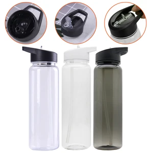 750ML PS Sports Water Bottle With Straw Top Lid Portable Leakproof Drink Mug Co-polyester White/black/grey Kitchen Drinkware
