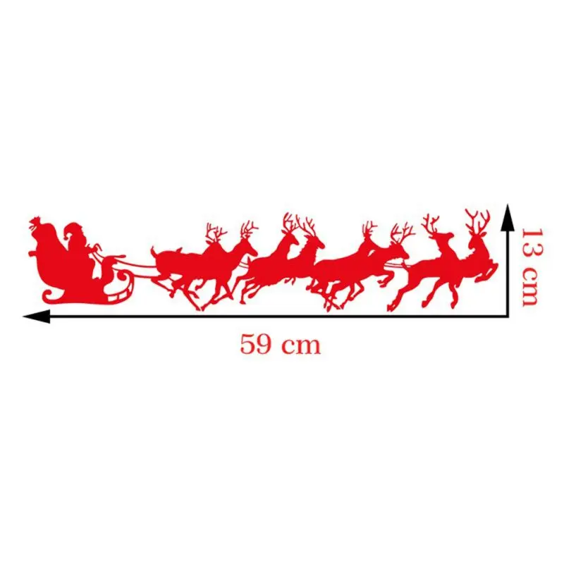 

Christmas PVC Wall Sticker Festive Home Decor Removable Murals Santa And Running Elks 1