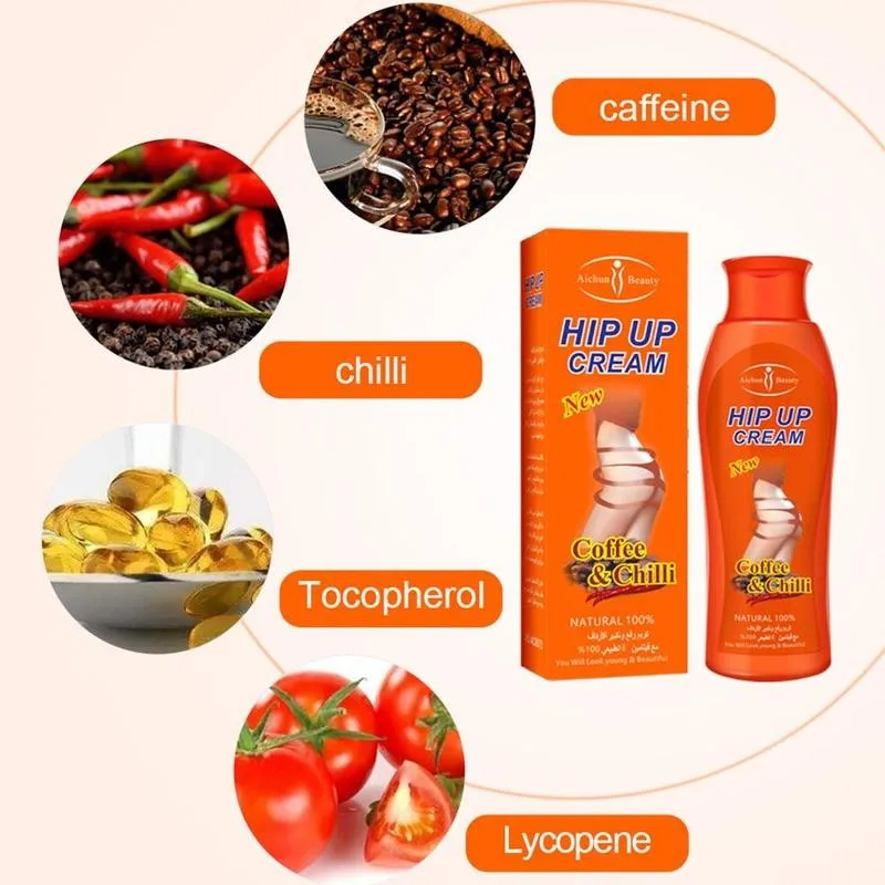 Крем для увеличения ягодиц имбирный кофе Chilli Hip Ass большой крем 200 г