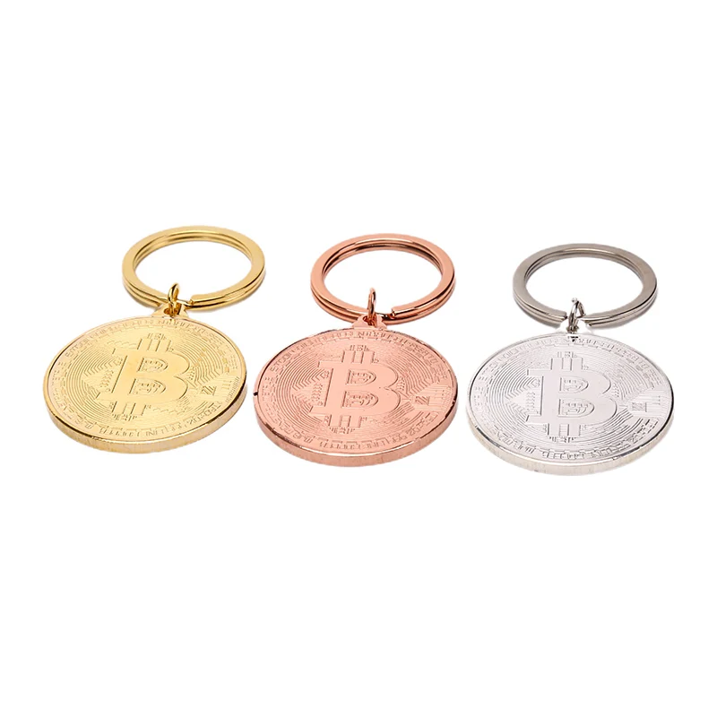 Позолоченная Биткоин-монета брелок Коллекционная монета коллекция искусства