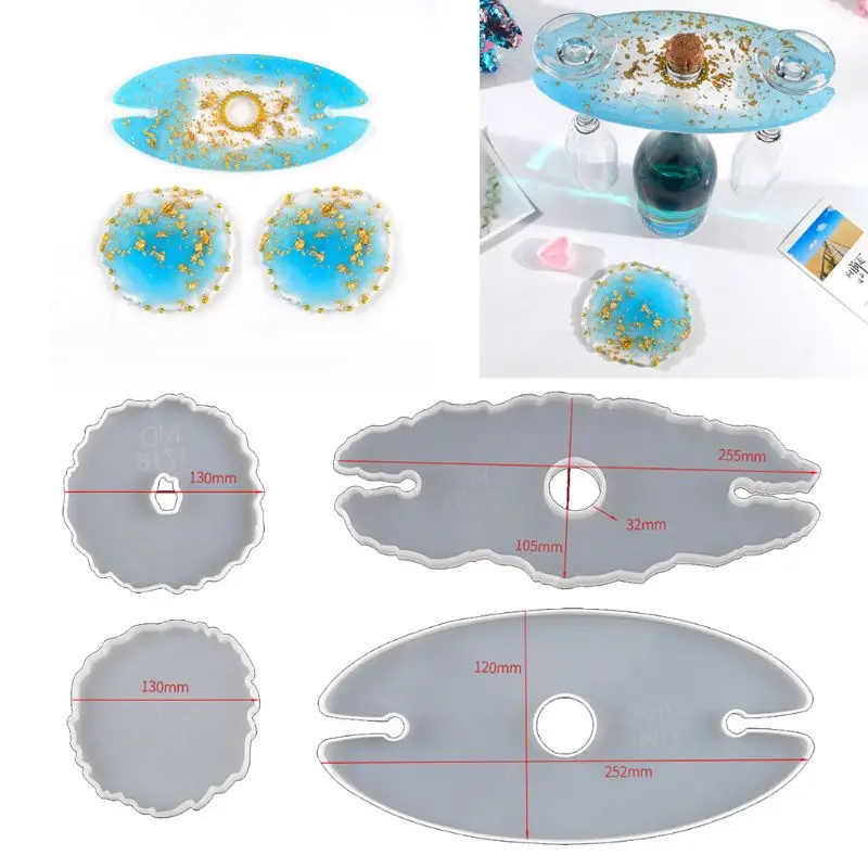 Стеклянный для вина ручной работы рок эпоксидная смола форма полка бутылки