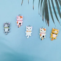 10pcspack kawaii resin cats charms pendants for jewelry making animal kitty friends charms jewlery findings diy craft