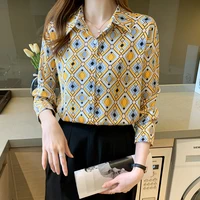 2021 new hot selling womens plaid button up shirt women fashion thin professional elegant blouse retro clothes oversized