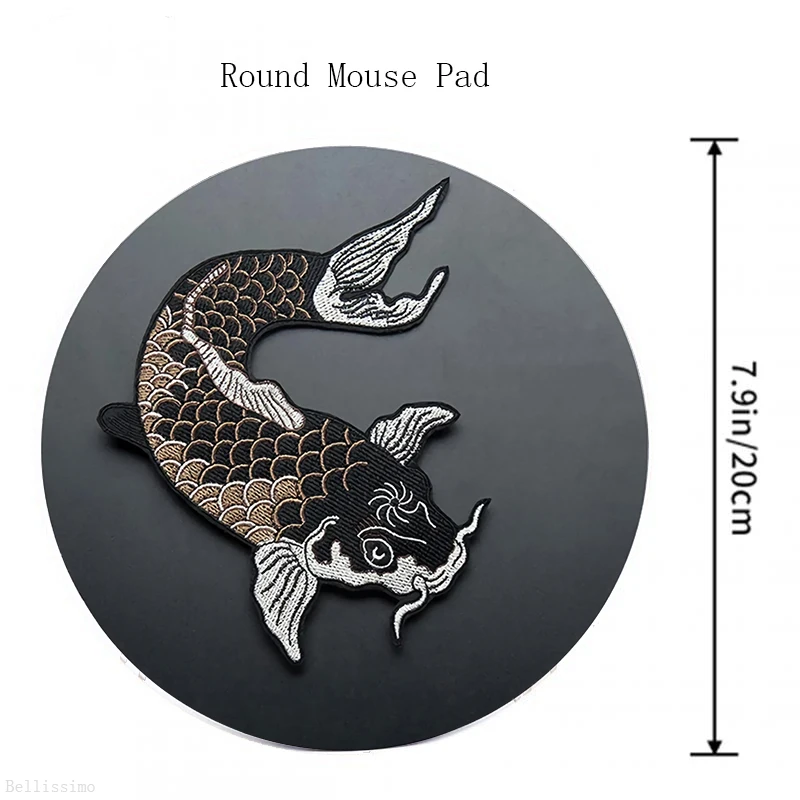 

Игровой коврик для мыши в китайском стиле Koi Fish, компьютерный коврик для мыши, аксессуары от компании, круглый коврик для мыши, милый игровой ...