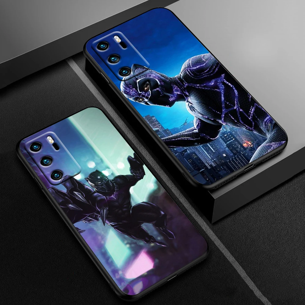 Черная пантера Marvel для Huawei P50 40 30 20 10 9 Lite E Mini Pro 5G 2017 2019 мягкий силиконовый черный