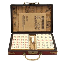 mah jong chinese numbered mahjong set 144 durable engraved tiles mah jong set portable chinese toy party gambling game board