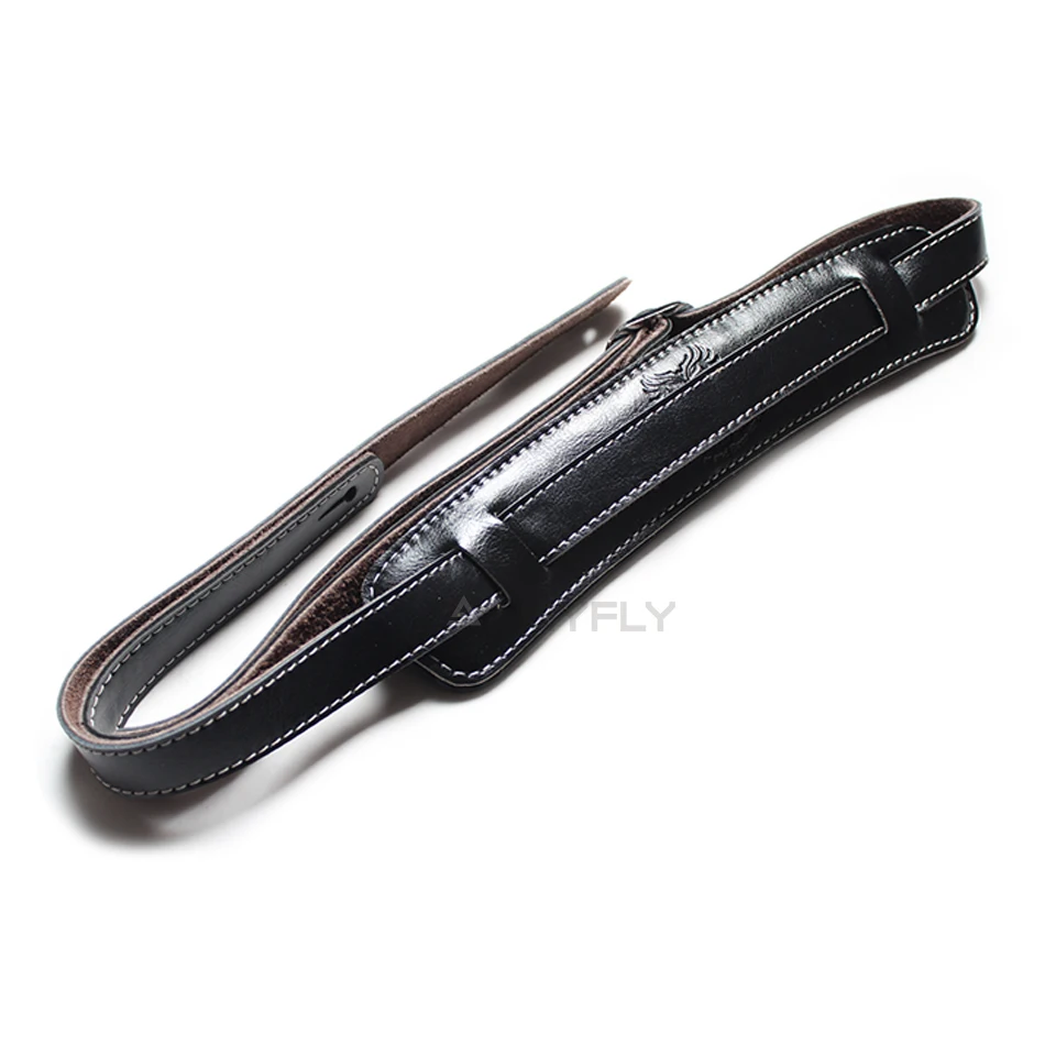 braun und schwarz kuh leder gepolsterte gitarre strap weiche durable einstellbare soldaten verdicken elektrische akustische gitarre bass gürtel f