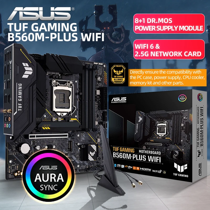 ASUS New TUF GAMING B560M PLUS материнская плата с WIFI Set Micro-ATX DDR4 Intel B560 5000 +(OC) 128G поддержка