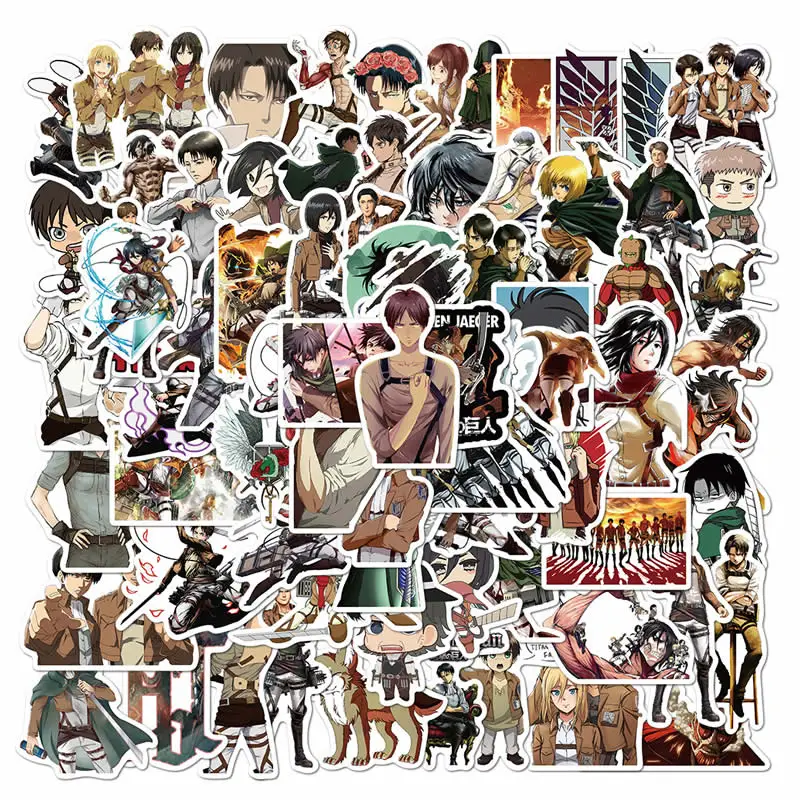 100 шт. аниме для косплея по атака на Титанов (наклейки Водонепроницаемый мотоцикл