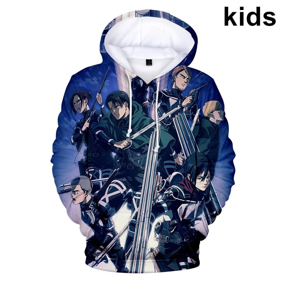 

3 To 14 Years Kids Hoodies Attack on Titan 3D Printed Hoodie Sweatshirt Boys Girls Harajuku Anime Jacket Coat Children Clothes