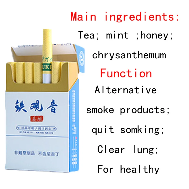 Травяной травяной чай Oolong черный тонкая сигарета для броска курить 100% без табака