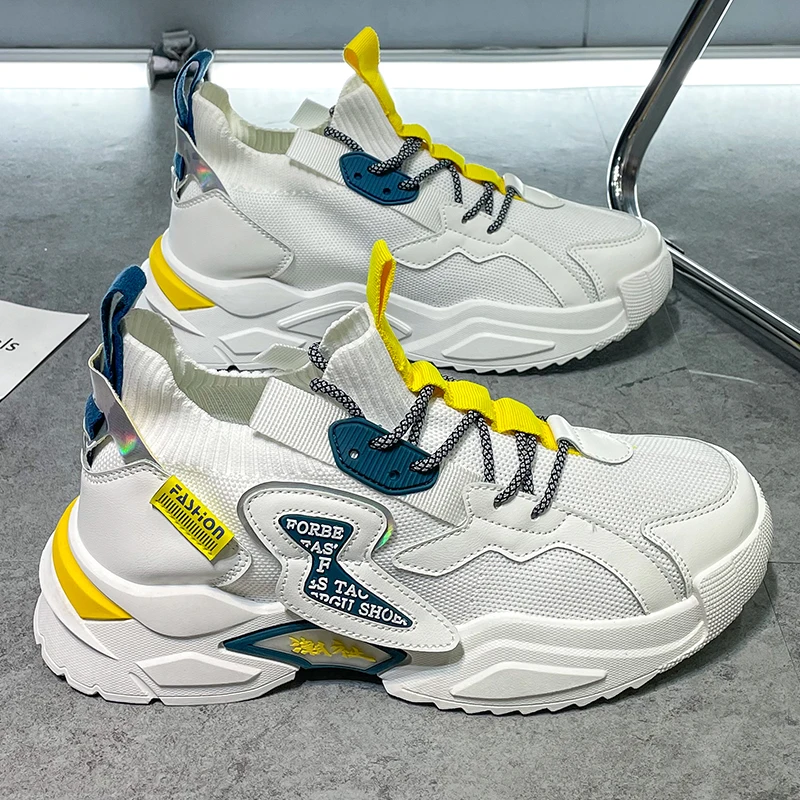 

Leisure Sports Shoes Men Fashion Sneakers Running 2021 New Shoes Light Colour Comfortable Sole Mesh Lightweight Rubber Trainers