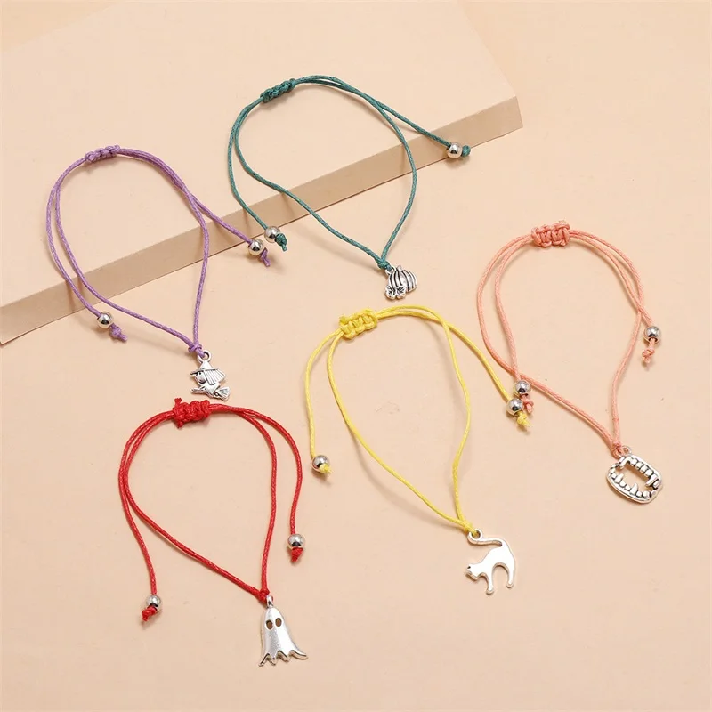 5 шт./компл. креативный женский набор браслетов с тыквой ведьмой клыками кошкой