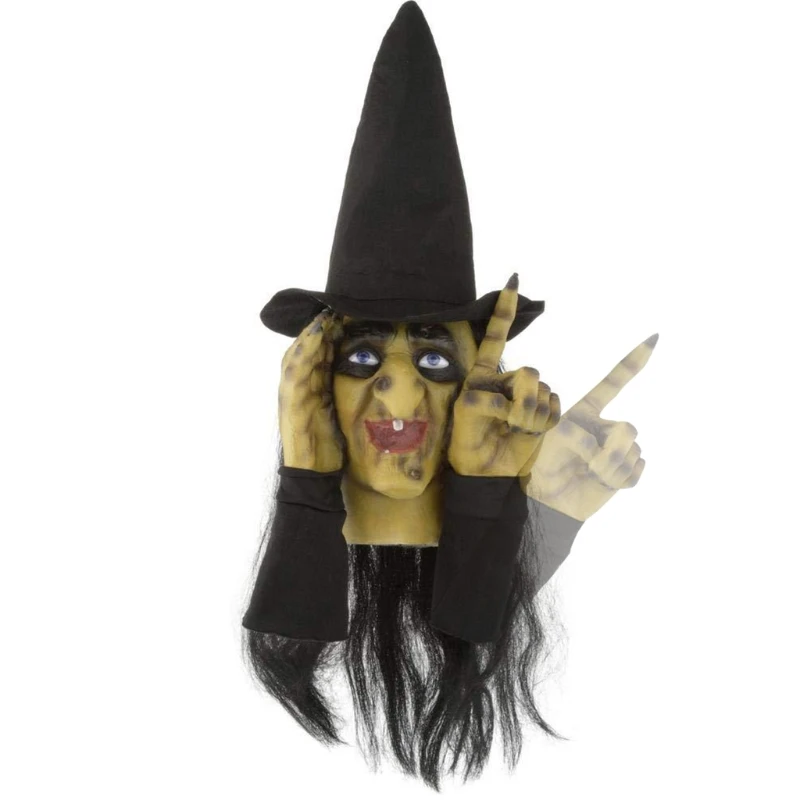 

Страшное украшение для окна на Хэллоуин с ведьмой-путешественником, украшение для дома с приведениями, для шоу, розыгрыша, украшение для сад...