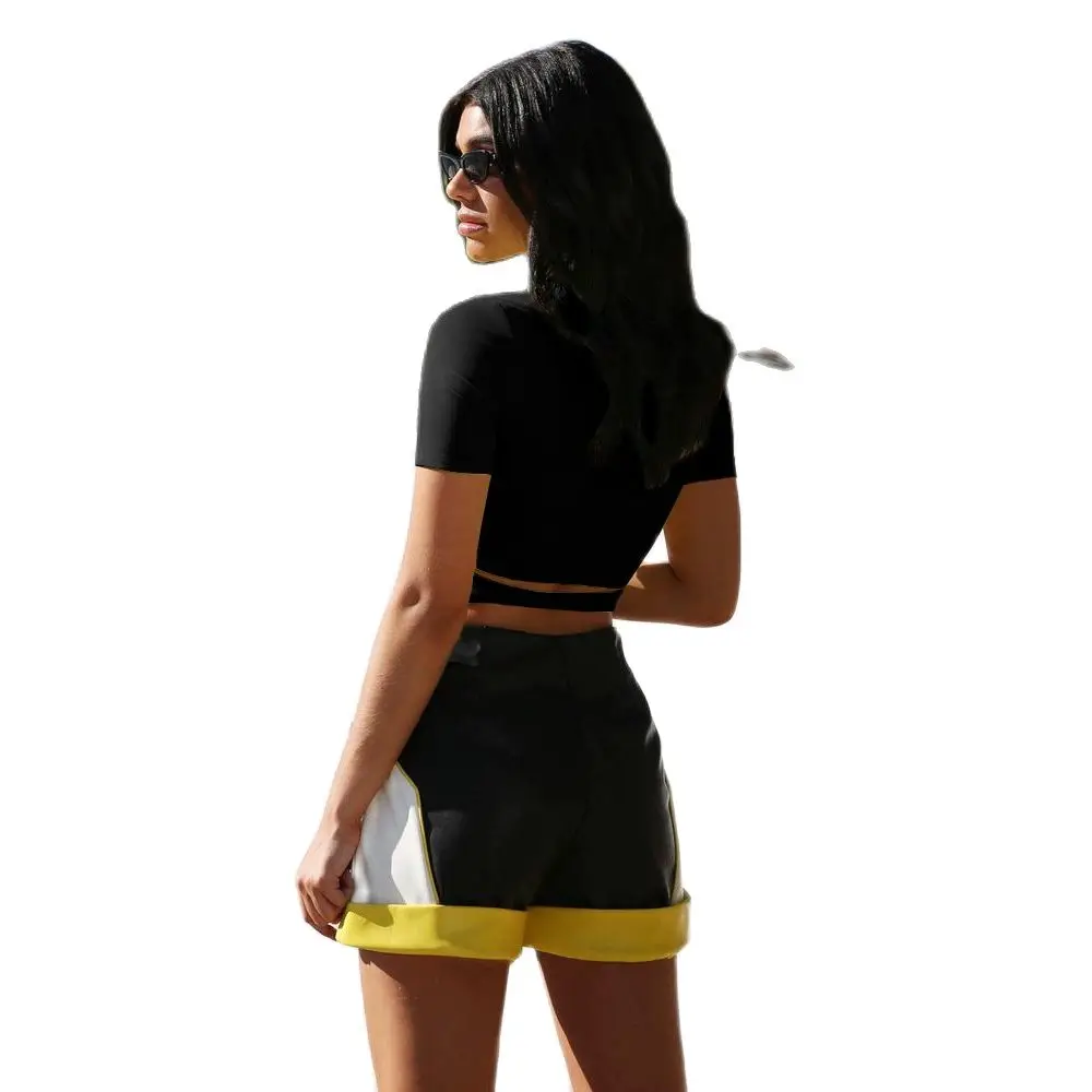 

2021 summer new women's sexy hollow out navel short sleeve round neck top tees t-shirt female women woman ladies girl slim beach