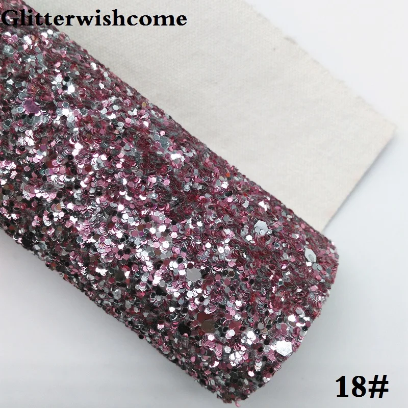Glitterwishcome 21X29 см A4 Размер синтетическая кожа, плотная блестящая кожа ткань винил для бантов, GM021A - Цвет: 18