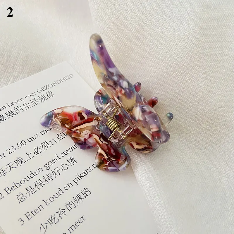 

2021 New Acrylic Colorful Butterfly Hair Claw for Women Girls Hair Claw Clips Crab Hairpins Headband Fashion Hair Accessories