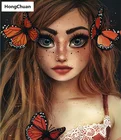 Алмазная вышивка, девочка-бабочка, 5d алмазная картина квадратная, круглая Алмазная инкрустация, стразы картины, вышивка крестиком, новый год