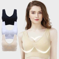 3pcsset 5xl 6xl bra seamless bra push up bralette bra for women vest wireless mesh design breathable brassiere bra