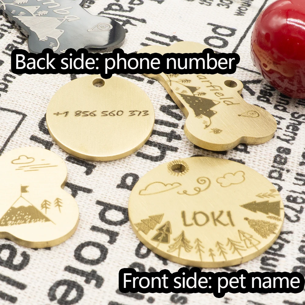 Именная табличка из латуни на заказ для домашних питомцев ярлыки с оригинальным