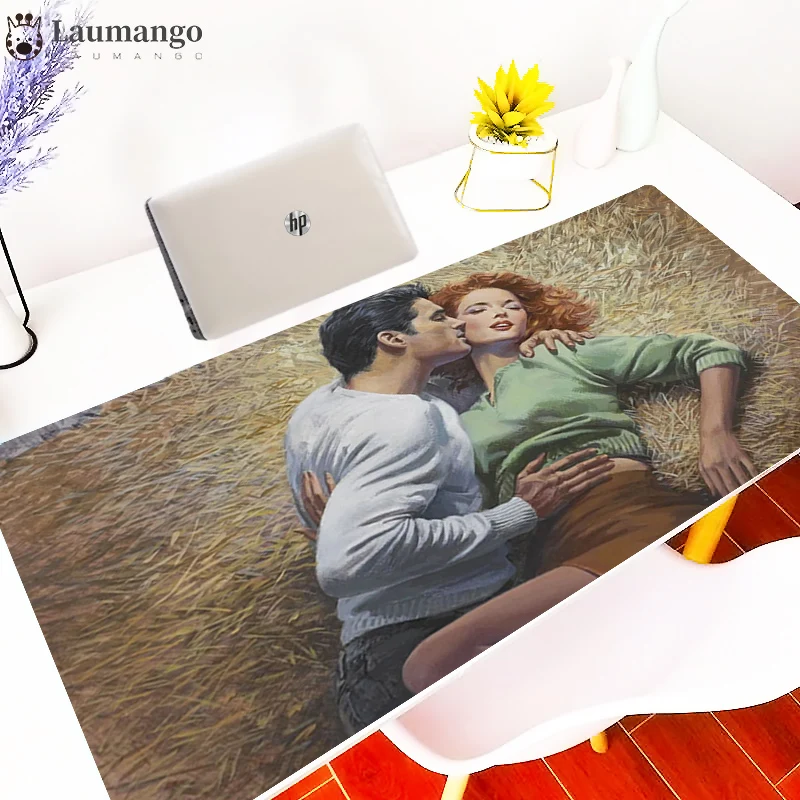 

European and American Japan art illustration oil painting Mouse Pad Kawaii Gaming Accessories Varmilo Keyboard Gamer PC Mousepad