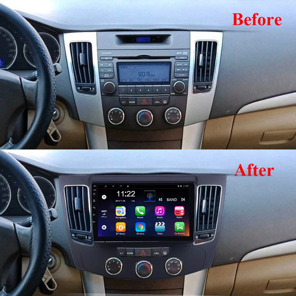 2 Din 9 дюймов Android автомобильный мультимедийный плеер навигация GPS Wifi для Hyundai Sonata