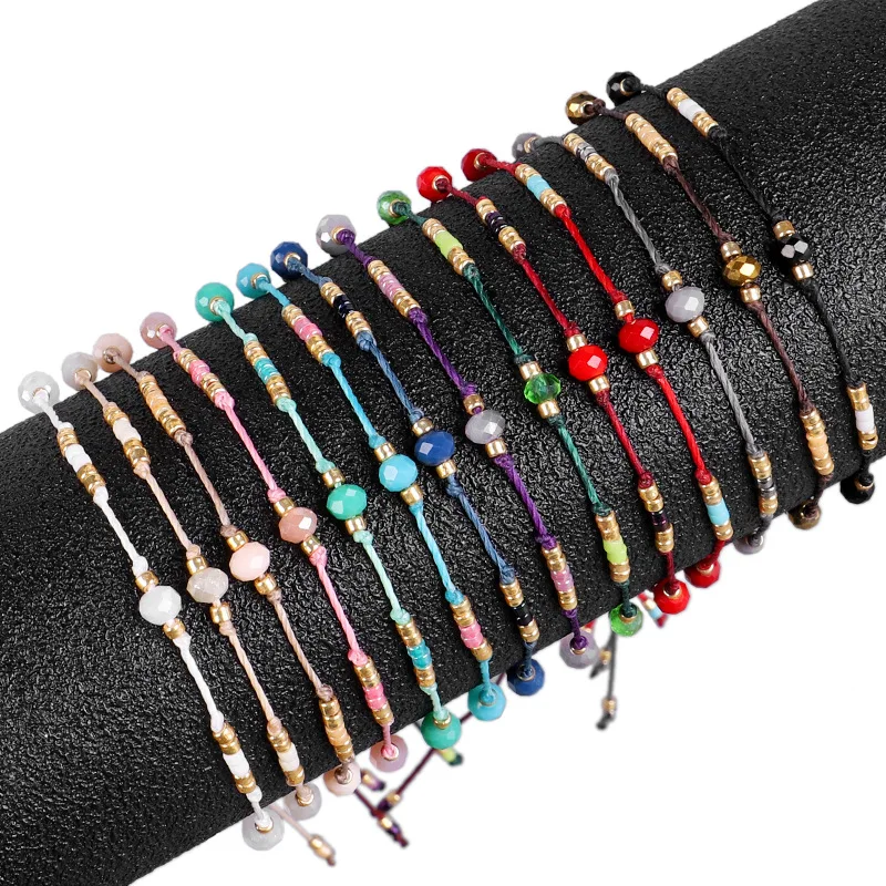 Meetvii модные стеклянные маленькие браслеты из бисера для женщин тонкий браслет