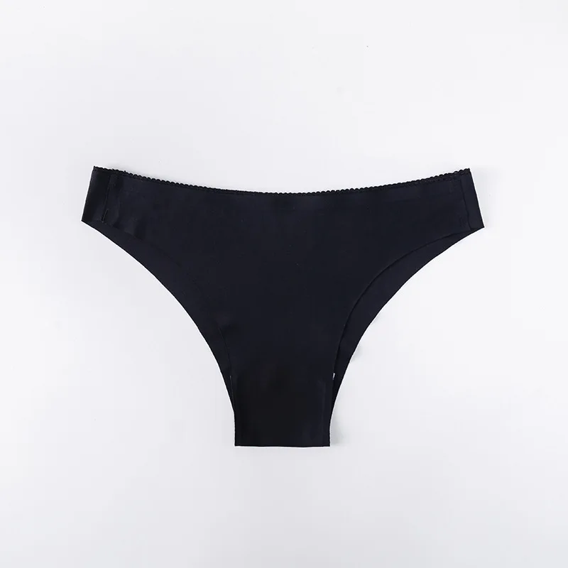 

New Thong Low-Waist Ice Silk Seamless Sexy And Comfortable Elastic Breathable Sexy Simple Temptation Underwear Women