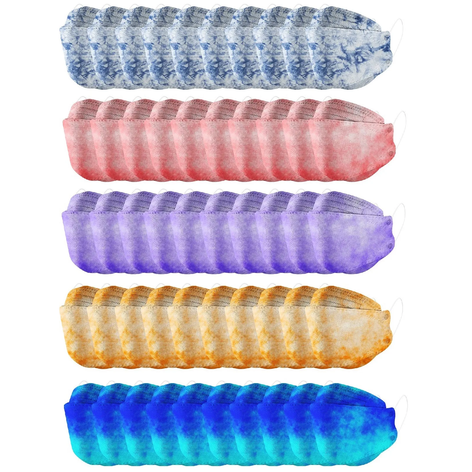 

50PC Masque Adult Mask Antivirus Mask Anti-fog And Dust-proof Fish Non-woven Mask Willow-shaped Cloud Fog Print Mask Mascarilla