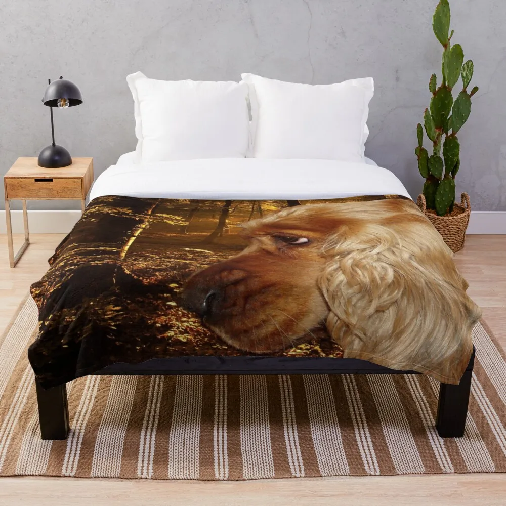 

Одеяло для собак, Английский кокер-спаниель, Фланелевое покрывало из шерпы, постельное белье, диван, меховое мягкое одеяло для пикника