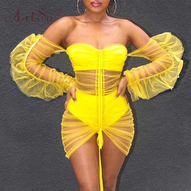 Арцу сексуальное платье фатиновое Сетчатое знаменитости вечерние для женщин с