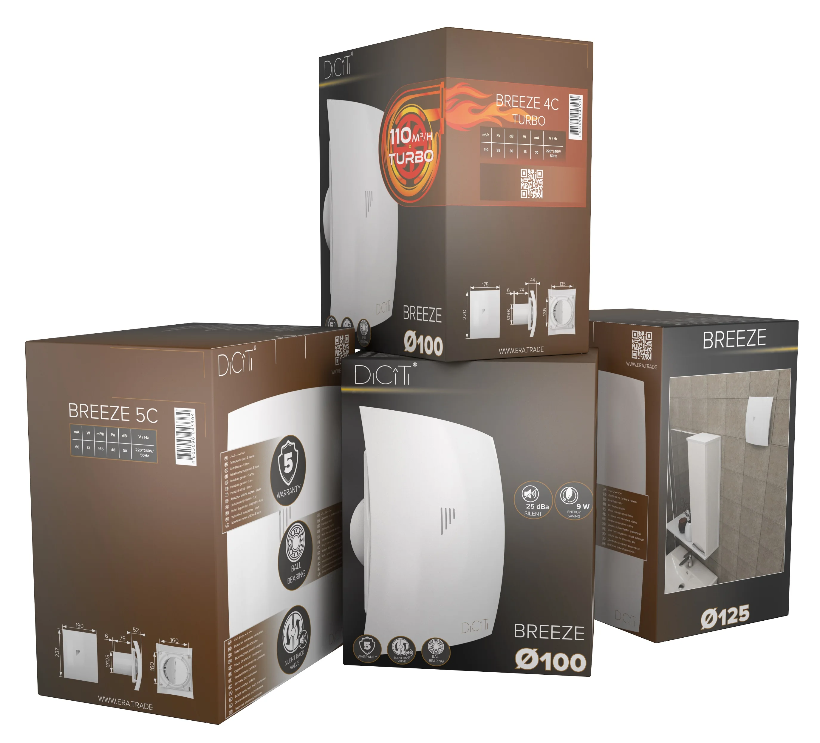 Вентилятор осевой вытяжной DiCiTi Breeze 4C| |