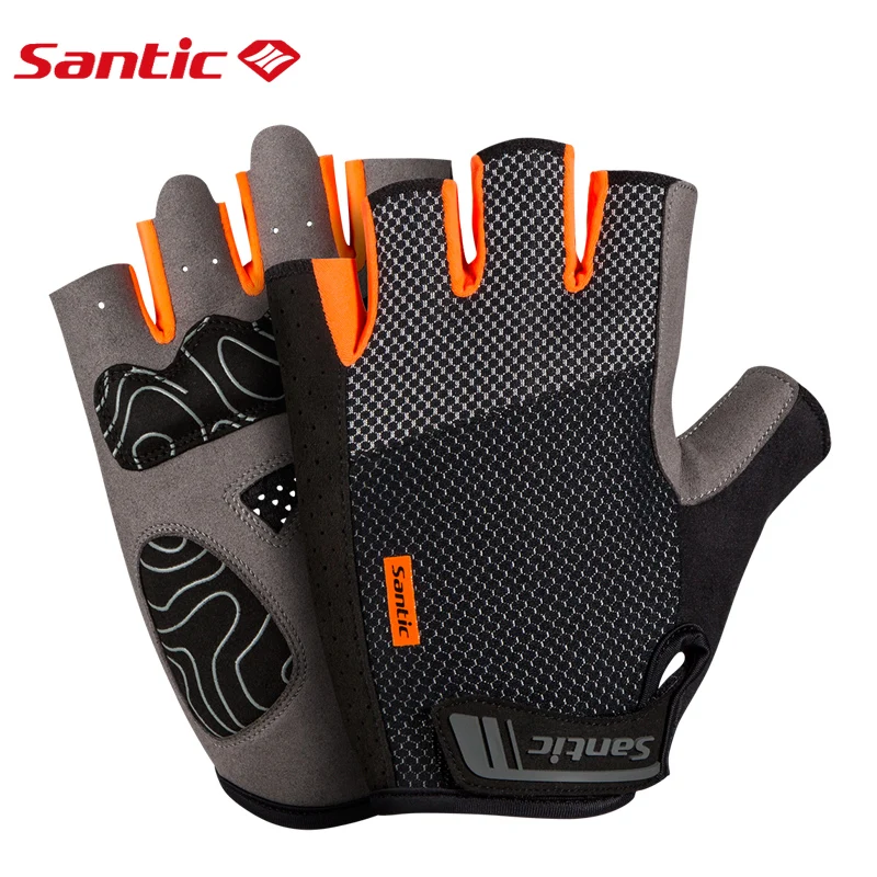 Santic мужские велосипедные короткие перчатки анти пилинг Антистатическая