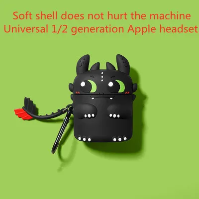 

How To Train Your Dragon Light Evil Night Evil Silicone Soft Shell Black And White Flying Dragon Inpods Wireless Earphone Case