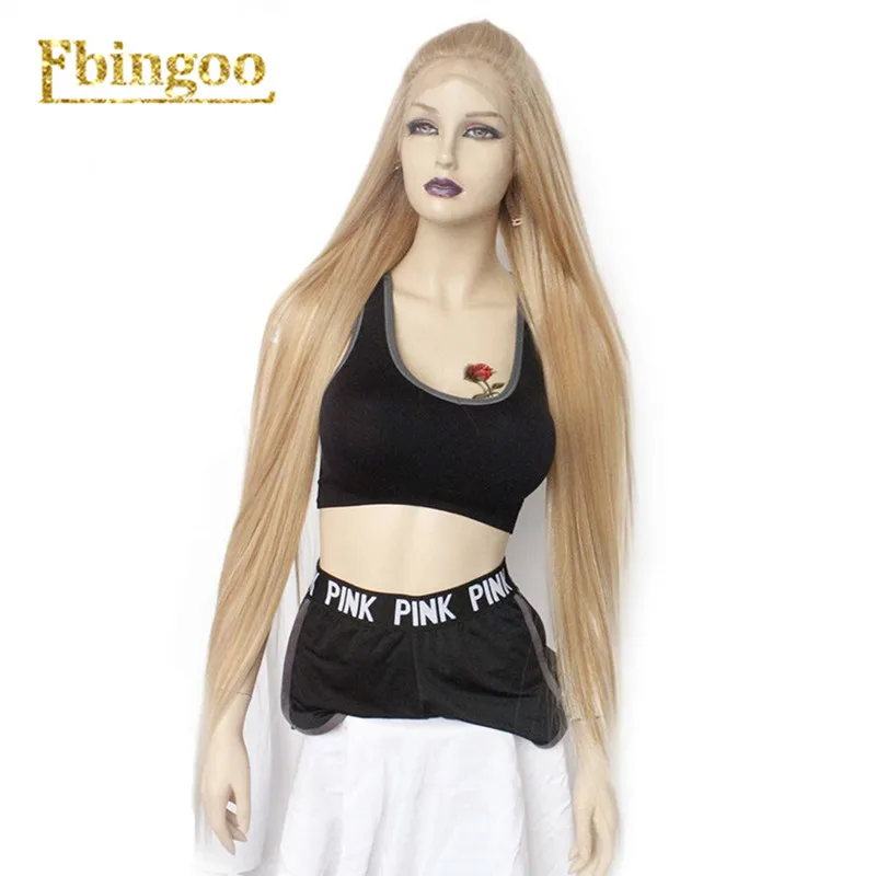 Ebingoo FUTURA Wig 613 Mixed Blonde Synthetic Lace Front Wig with Baby Hair Long Straight Burgundy Wig Free Part Stylish