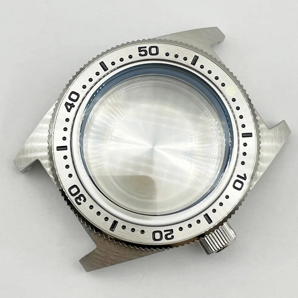 Piezas de reloj, caja de reloj de acero inoxidable 62MAS, bisel giratorio de cristal de zafiro, adecuado para movimiento automático NH35/36