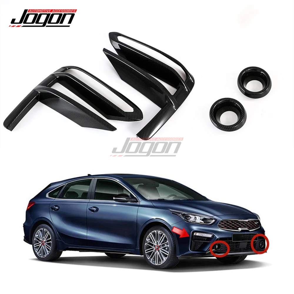 

Carbon Fiber Look Car Front Fog Light Ring Cover Bezel Trim For Kia 4th. BD Forte Cerato K3 GT 2019 2020 Accessories Decoration