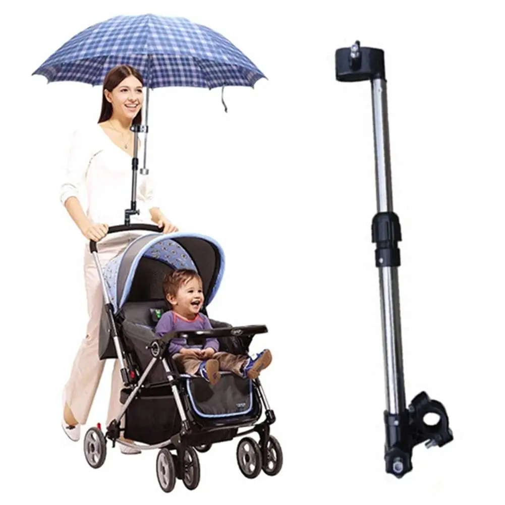 Adjustable Bicycle Umbrella Stand Baby Stroller Umbrella Holder Bike Pram Wheelchair Stand Bracket Bar Rain Gear Tool