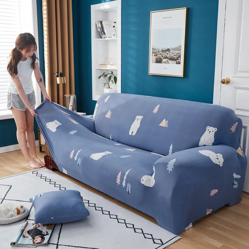 

Stretch Slipcovers Sofa Covers for Living Room Slip-resistant Sectional Elastic Couch Cover Set Sofa Bed Case Towel 1/2/3/4 Seat