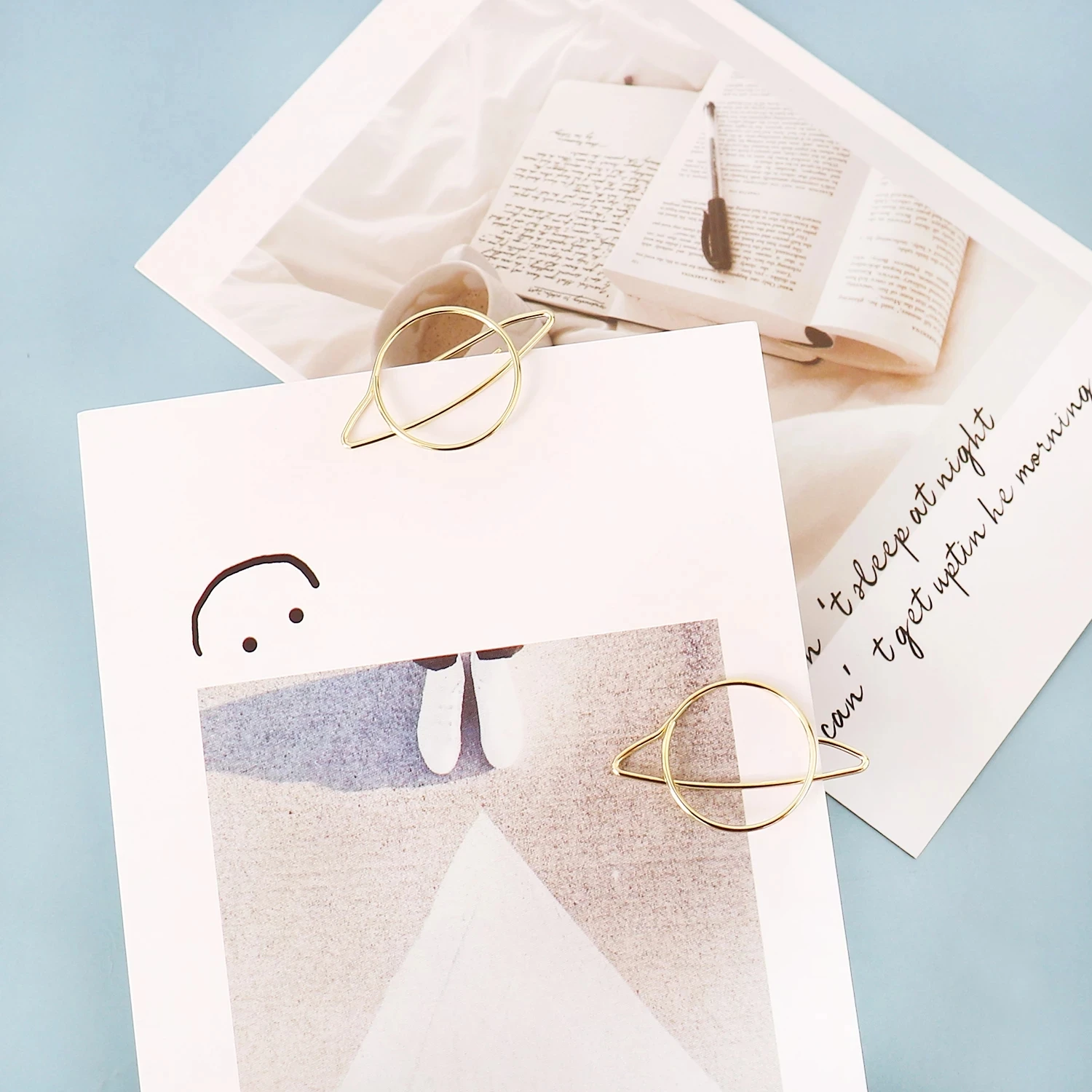 Металлический зажим для бумаги ALLTU с изображением планеты Закладка блокнот папка