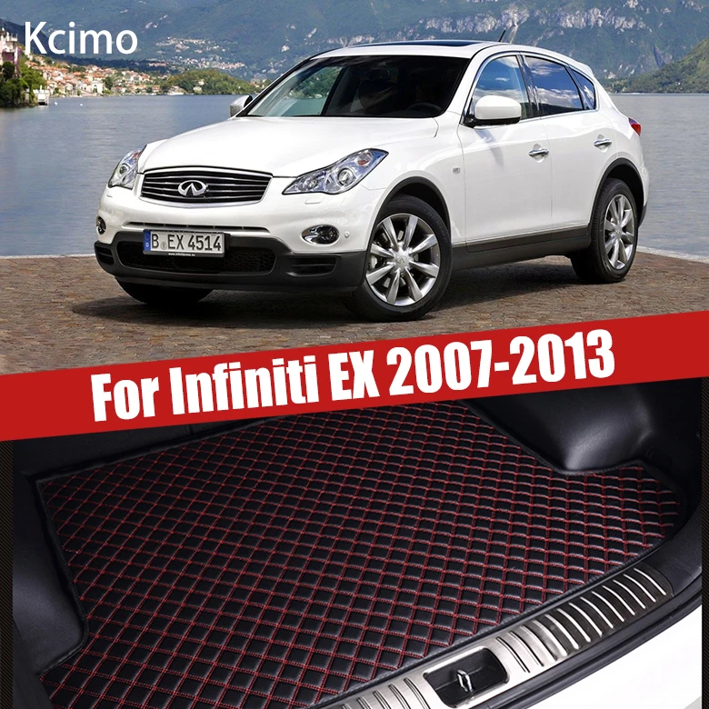 

for Infiniti EX J50 2007 ~ 2013 Leather Car Trunk Mat Nissan Skyline Crossover Cargo Liner Boot Pad Auto Accessories Decoration