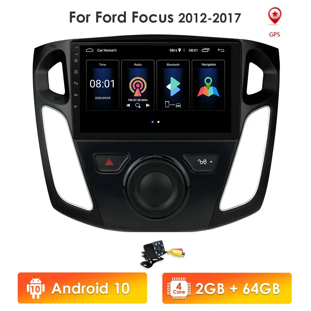 Андроид 10 2G + 32G для Ford Focus 3 Mk3 9 дюймов Экран 2012-2015 автомобиль радио мультимедиа