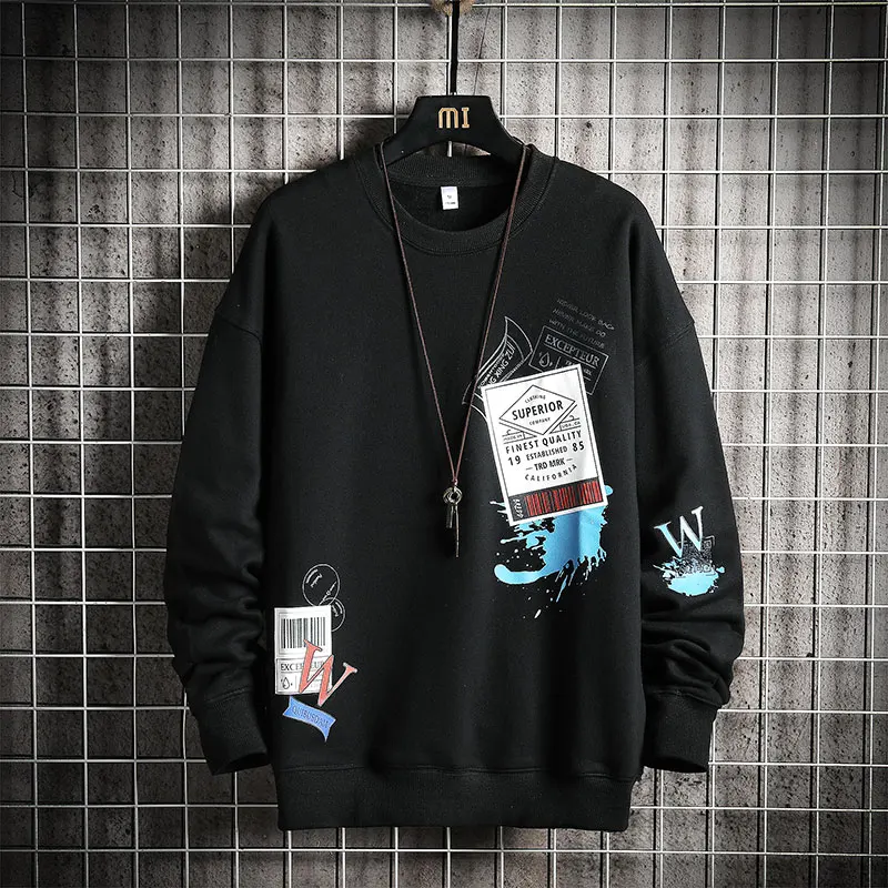 

Mens Sweatshirt Men 2020 Winter Thick Fleece Warm Casual Sweatshirt Male Fashion Printed Sweatshirts White Hoodie For Men