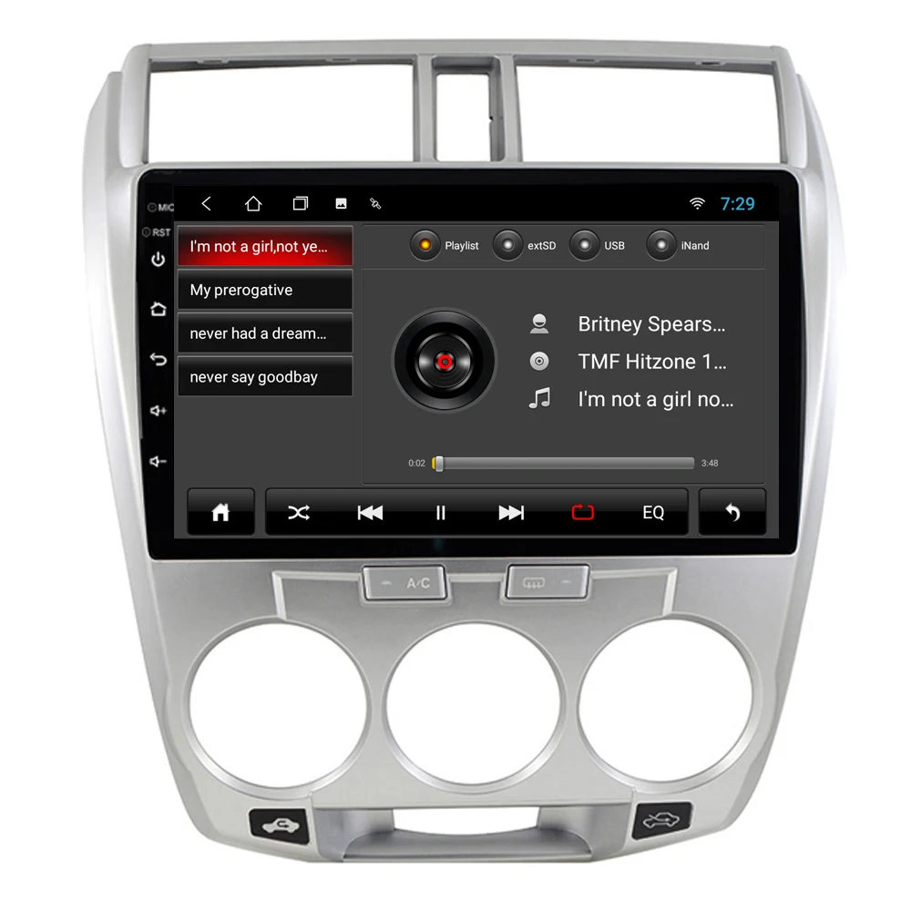 RoverOne Android 10 четырехъядерный автомобильный радиоприемник GPS для Honda City 2008 - 2014
