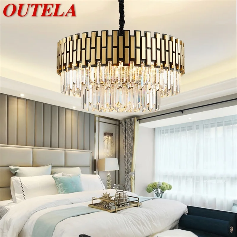 

OUTELA Modern Crystal Chandelier Fixtures Luxury LED Nordic Decorative For Home Living Room Dining Room Villa Duplex