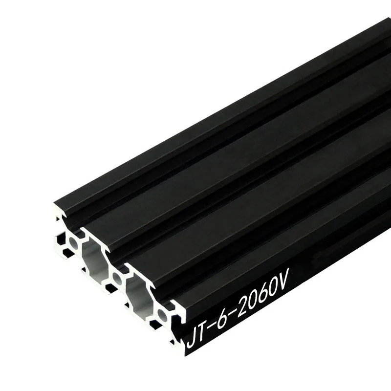 Riel lineal de extrusión de perfil de aluminio para impresora 3D CNC, carril estándar europeo de 2060-100mm de longitud, ranura en V, negro/blanco, 1 unidad